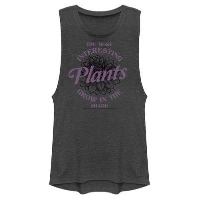 Junior's Wednesday The Most Interesting Plants Grow In The Shade Festival Muscle Tee - Image 3