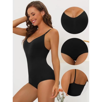 Allegra K Women's Shaping Tummy Control Adjustable Straps Sculpting Leotard - Image 2