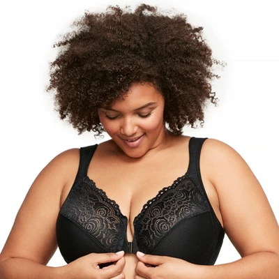 Glamorise Womens WonderWire Front-Closure Underwire Bra 1245 Black - Image 2