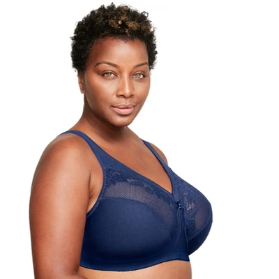 Glamorise Womens MagicLift Minimizer Wirefree Bra 1003 Blue - Image 2