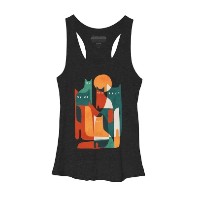Women's Design By Humans Cat Cat Cat By Radiomode Racerback Tank Top - Image 3