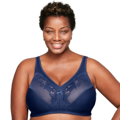 Glamorise Womens MagicLift Minimizer Wirefree Bra 1003 Blue - Image 5