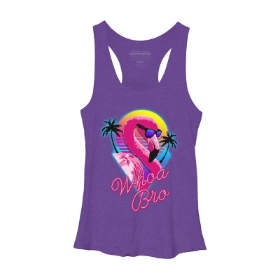 Women's Design By Humans Whoa Bro By Tararisingnc Racerback Tank Top - Image 4