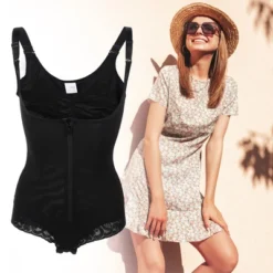 Unique Bargains Women Shapewear Tummy Control Full Bust Bodysuit Butt Lifter Thigh Slimmer With Zipper