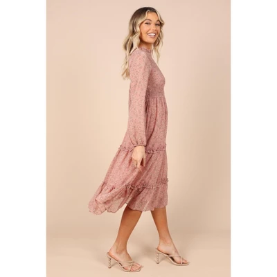 Petal And Pup Womens Edwina Shirred Frill Long Sleeve Midi Dress - Image 3