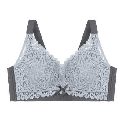 Agnes Orinda Women Plus Full Coverage Lace Soft Cup U Back Adjustable Strap Wireless Bras - Image 7