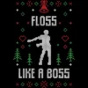 Women's Design By Humans Floss Like A Boss Ugly Christmas Sweater By Shirtpublic Racerback Tank Top