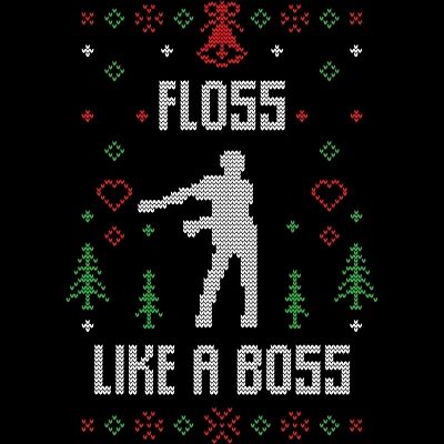Women's Design By Humans Floss Like A Boss Ugly Christmas Sweater By Shirtpublic Racerback Tank Top