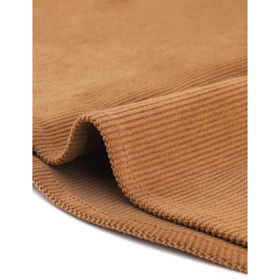 Allegra K Women's Corduroy Pocket Casual Long Sleeve Curved Hem Button Down Shirts - Image 4