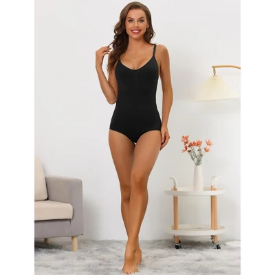 Allegra K Women's Shaping Tummy Control Adjustable Straps Sculpting Leotard - Image 3