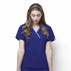 Wink Charlie-Women's Y-Neck Fashion Scrub Top