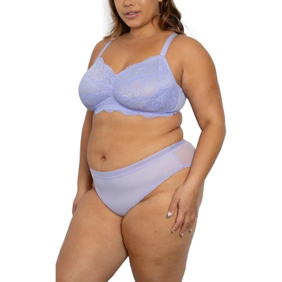 Curvy Couture Women's Luxe Lace Wireless Bralette - Image 3