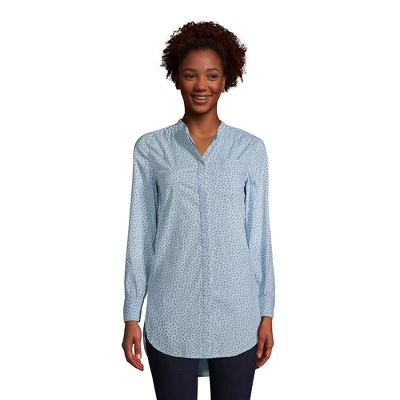 Lands' End Women's Cotton A-Line Long Sleeve Tunic Top - Image 7