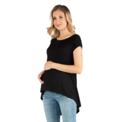 24seven Comfort Apparel Scoop Neck High Low Maternity T Shirt
