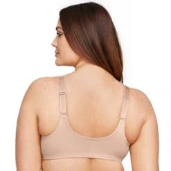 Glamorise Womens WonderWire Front-Closure Stretch Lace Underwire Bra 9245 Café