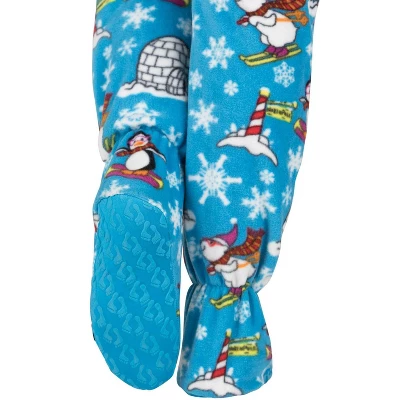Footed Pajamas - Winter Wonderland Adult Hoodie Fleece Onesie - Image 3