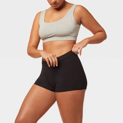 Thinx For All Women's Moderate Absorbency Boy Shorts Period Underwear - Black - Image 3