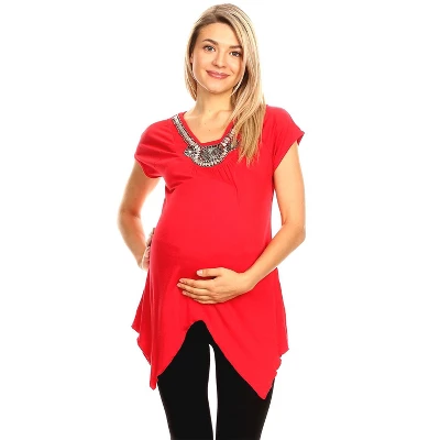 Maternity Myla Embellished Tunic Top - White Mark - Image 9