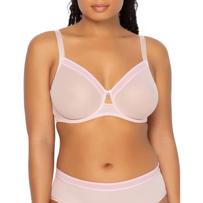Curvy Couture Womens Sheer Mesh Full Coverage Unlined Underwire Bra - Image 13