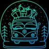 Junior's Design By Humans Christmas Van By VEKTORKITA T-Shirt