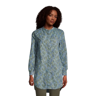 Lands' End Women's Cotton A-Line Long Sleeve Tunic Top - Image 13