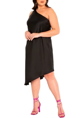 ELOQUII Women’s Plus Size One Shoulder Bias Cut Dress - Image 3