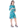 Floral Elbow Sleeve Knee Length Masternity Dress