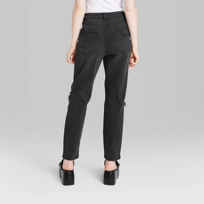 Women's Super-High Rise Tapered Jeans - Wild Fable™ Black Denim - Image 2