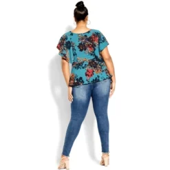 Women's Plus Size Adrianna Top - Peacock | CITY CHIC