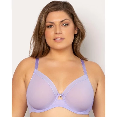 Curvy Couture Womens Sheer Mesh Full Coverage Unlined Underwire Bra - Image 18