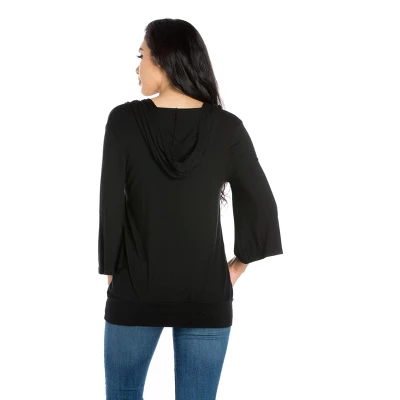 24seven Comfort Apparel Womens Trendy Oversized Fashion Hoodie Top - Image 2