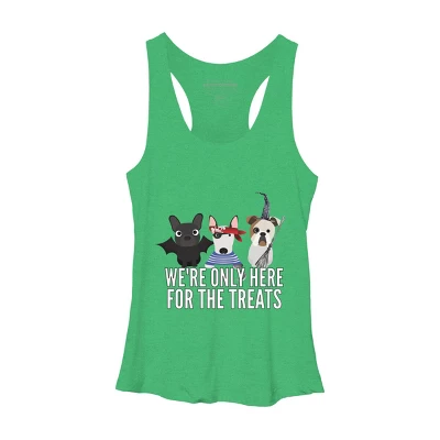 Women's Design By Humans Dog Halloween - We're Only Here For The Treats By PedigreePrints Racerback Tank Top - Image 8