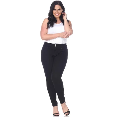 Women's Plus Size Super Stretch Black Denim - White Mark - Image 3
