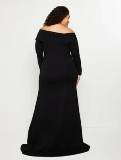 Plus Size Off The Shoulder Maternity Maxi Dress | Motherhood Maternity
