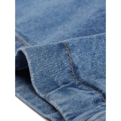 Agnes Orinda Women's Plus Size Hoodie Zipper Up Pocket Denim Sleeveless Jacket Vest - Image 5