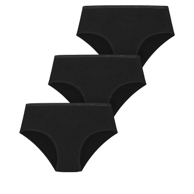 Women's Plus Size Basic Hi Cut Brief 3 Pack- Black | AVENUE - Image 2