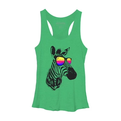 Women's Design By Humans Cool Zebra By Clingcling Racerback Tank Top - Image 8