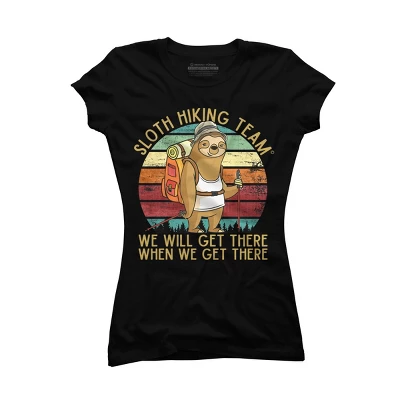 Junior's Design By Humans Sloth Hiking Team - We Will Get There, When We Get There By Andreastier T-Shirt - Image 3