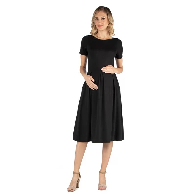 24seven Comfort Apparel Women's Maternity Midi Dress - Image 4