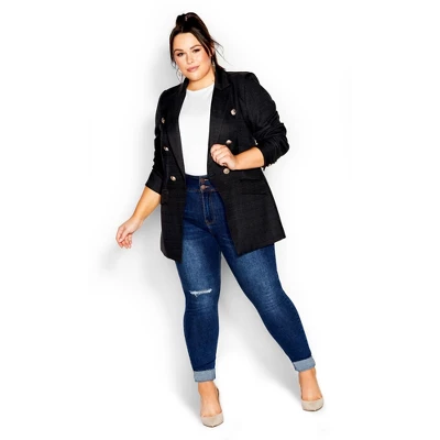 Women's Plus Size Harley Turn Up Jean - Indigo | CITY CHIC
