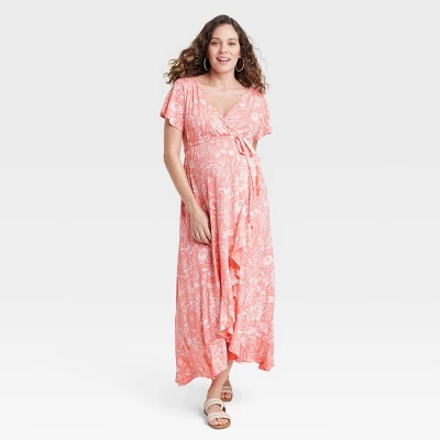 Flutter Short Sleeve Knit Maxi Maternity Empire Waist Dress - Isabel Maternity By Ingrid & Isabel™ - Image 2