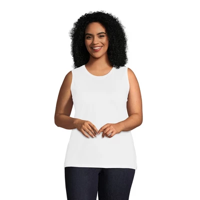 Lands' End Women's Supima Cotton Crew Neck Tank Top - Image 6