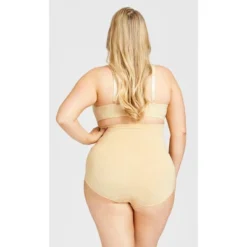 Women's Plus Size Hi Waist Shaper Brief - Beige | AVENUE