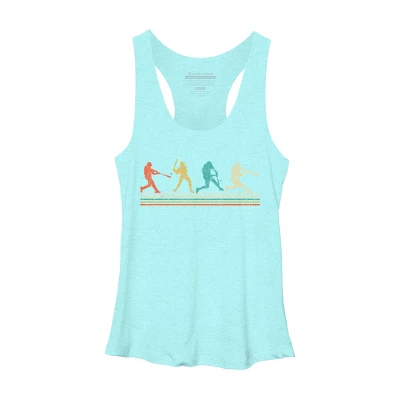 Women's Design By Humans Vintage Distressed Baseball Swing By LuckyCharm99 Racerback Tank Top - Image 2