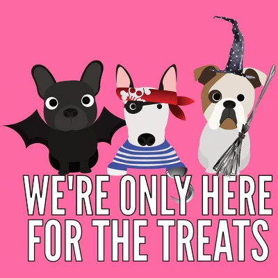 Women's Design By Humans Dog Halloween - We're Only Here For The Treats By PedigreePrints Racerback Tank Top