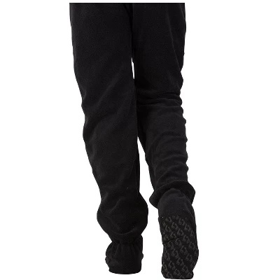 Footed Pajamas - Jet Black Adult Hoodie Chenille Onesie - Image 2