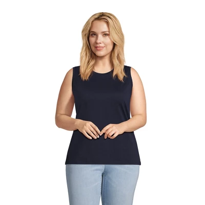Lands' End Women's Supima Cotton Crew Neck Tank Top - Image 11