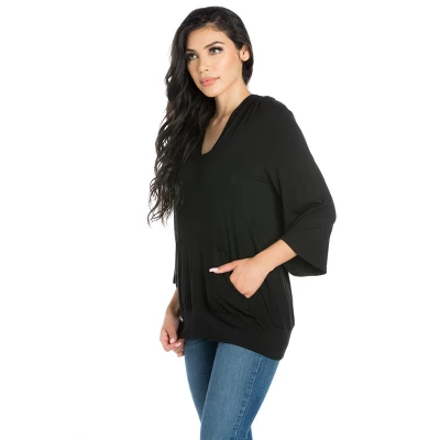 24seven Comfort Apparel Womens Trendy Oversized Fashion Hoodie Top