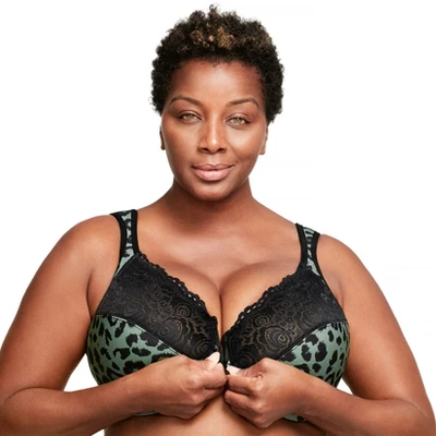 Glamorise Womens WonderWire Front-Closure Underwire Bra 1245 Centennial Leopard - Image 2
