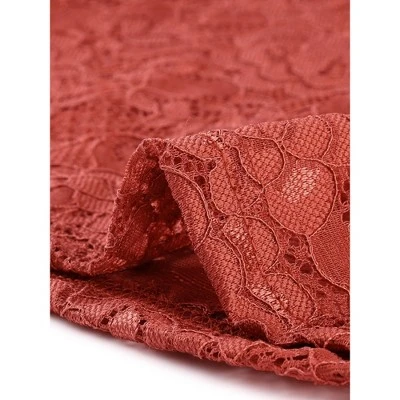 Allegra K Women's Sleeveless Blouse See Through Ruffle Semi Sheer Floral Lace Top - Image 5